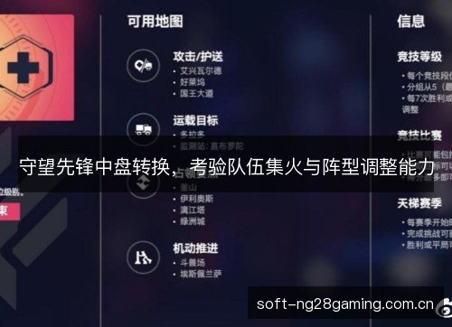 守望先锋中盘转换,考验队伍集火与阵型调整能力 守望先锋中盘转换,考验队伍集火与阵型调整能力
